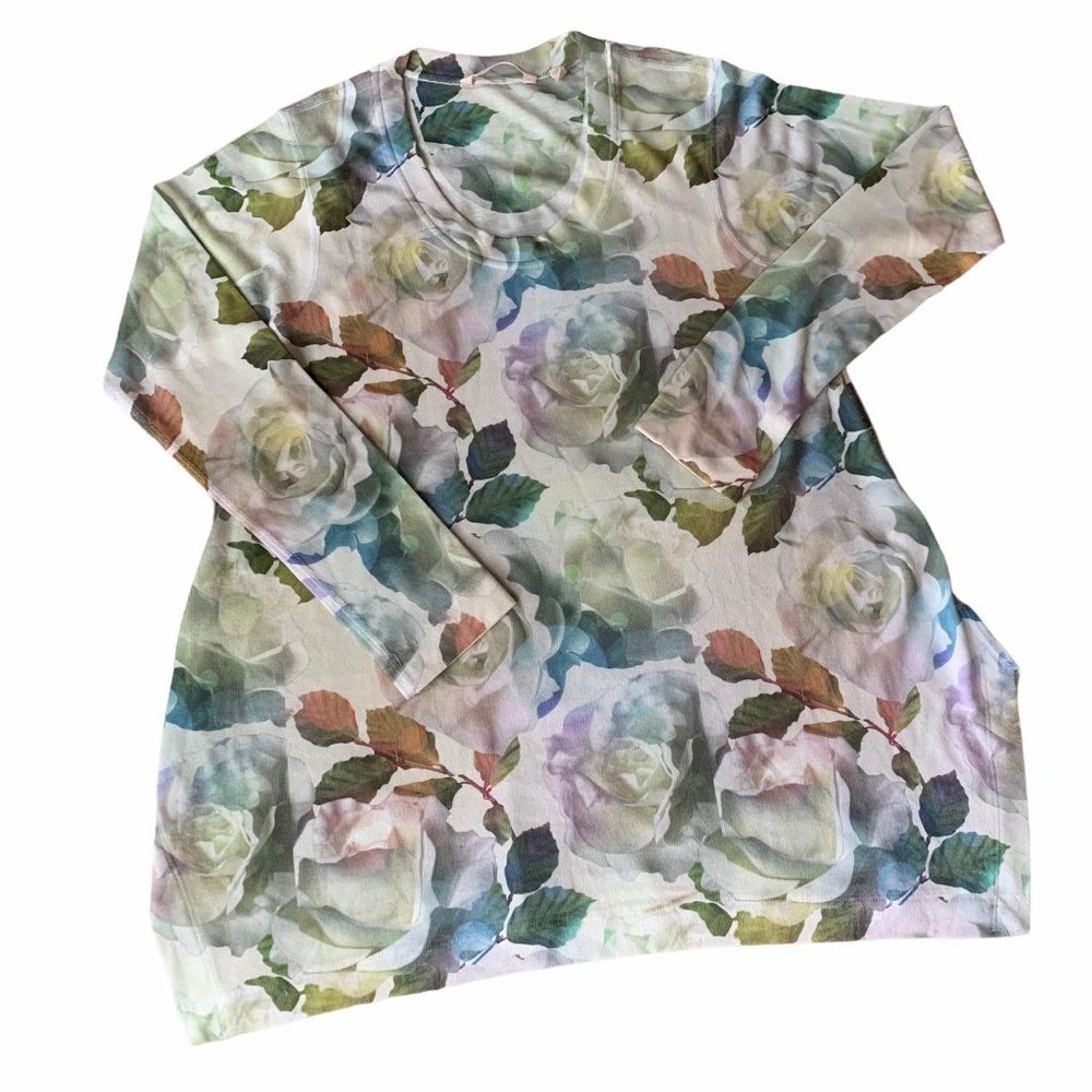 Soft Surroundings Floral Watercolor Rose Top